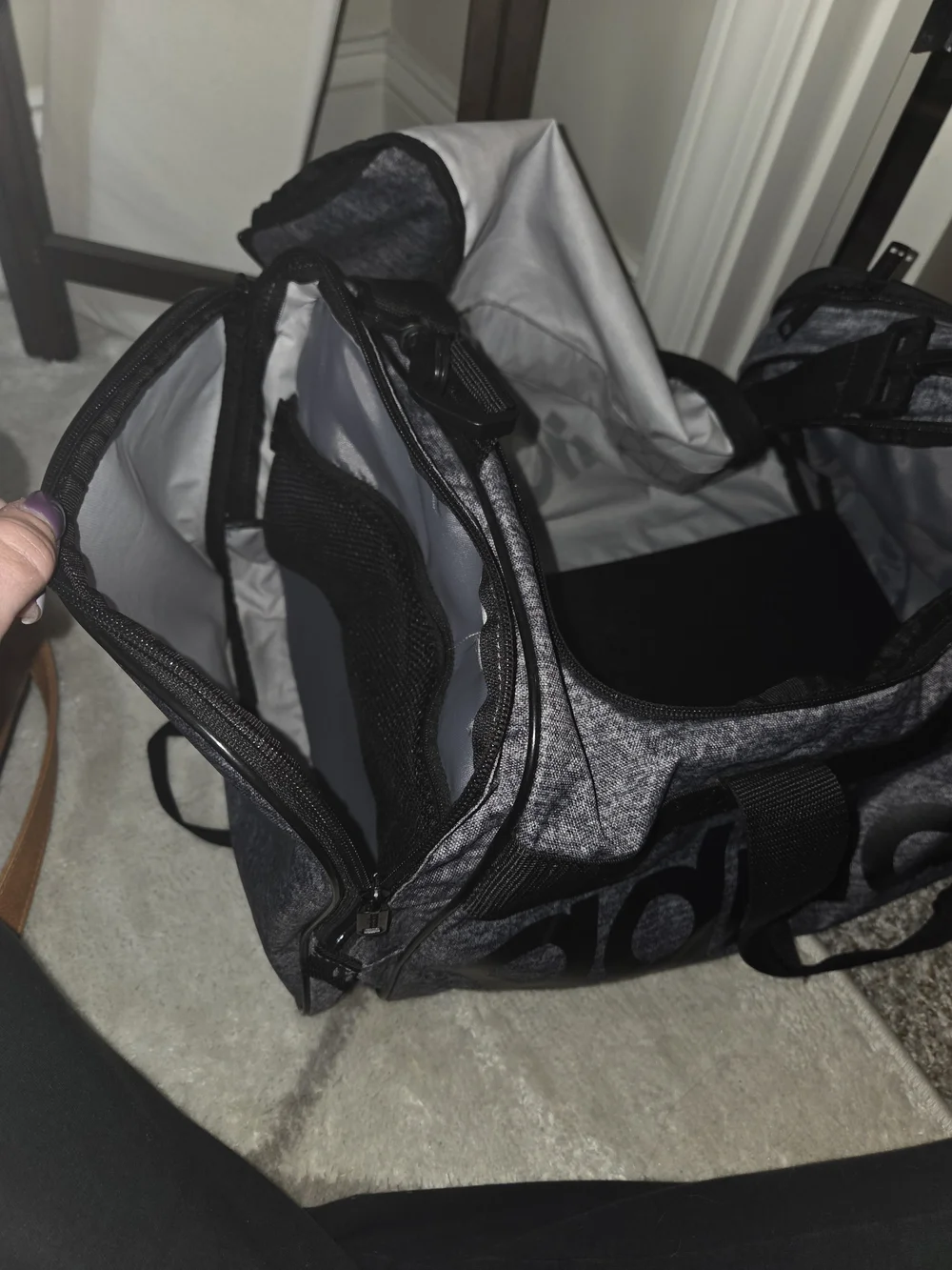 Adidas Grey Duffel Bag